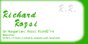 richard rozsi business card